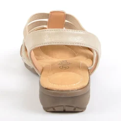 Chaussures Confort|SCALINA Sandales Femme Plates Beige
