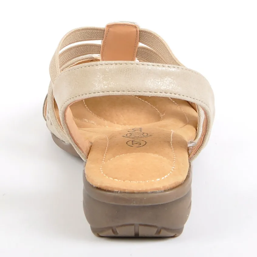 Chaussures Confort|SCALINA Sandales Femme Plates Beige