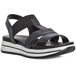 Chaussures Confort|SCALINA Sandales Plateforme Femme Cuir Noir