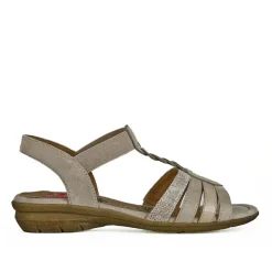 Chaussures Confort|RELIFE Sandales Plates Avec Strass Beige