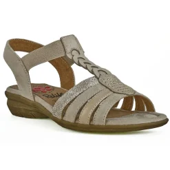 Chaussures Confort|RELIFE Sandales Plates Avec Strass Beige