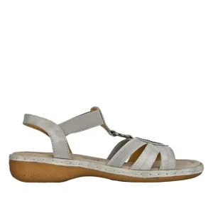 Chaussures Confort|LADY CONFORT Sandales Plates Femme Argente