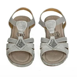 Chaussures Confort|LADY CONFORT Sandales Plates Femme Argente