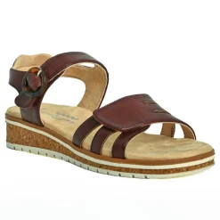 Chaussures Confort|LADY CONFORT Sandales Plates Femme Marron
