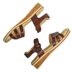 Chaussures Confort|LADY CONFORT Sandales Plates Femme Marron