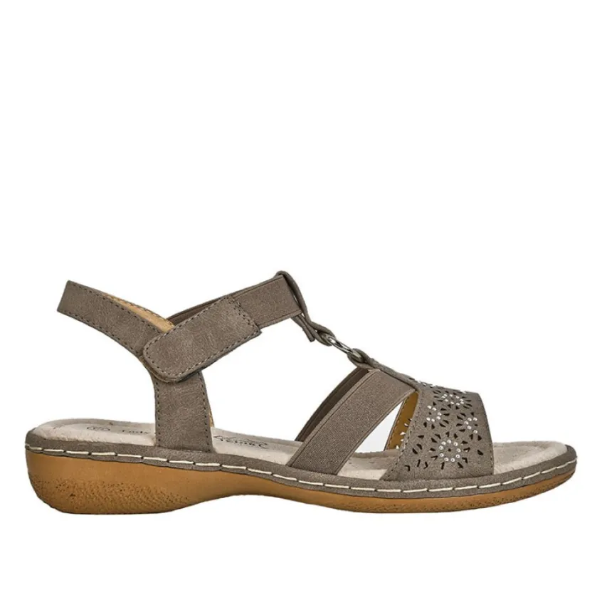 Chaussures Confort|LADY CONFORT Sandales Plates Femme Beige