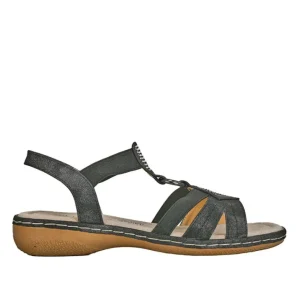 Chaussures Confort|LADY CONFORT Sandales Plates Femme Noir