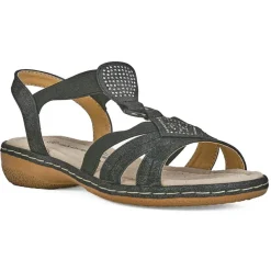 Chaussures Confort|LADY CONFORT Sandales Plates Femme Noir