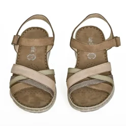 Chaussures Confort|LADY CONFORT Sandales Plates Femme Marron