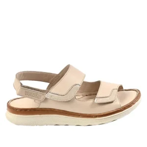 Chaussures Confort|VENUS Sandales Plates Femme Beige