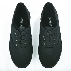 Baskets, Sneakers|STREET LIFE Tennis Femme Noir Unie