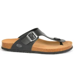 Mules, Tongs|SCHOLL Tongs Homme Semelles Anatomiques Noir En Cuir