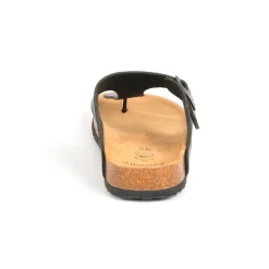 Mules, Tongs|SCHOLL Tongs Homme Semelles Anatomiques Noir En Cuir