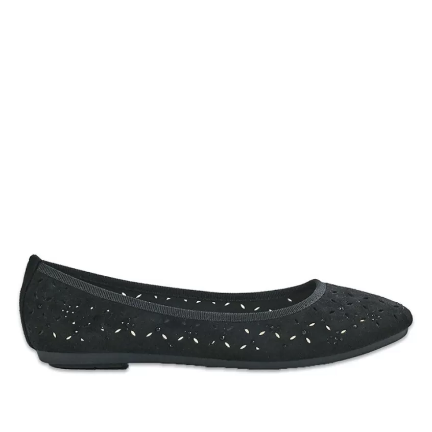 Ballerines | VICE VERSA Ballerines Ajourees Femme Noir Avec Strass