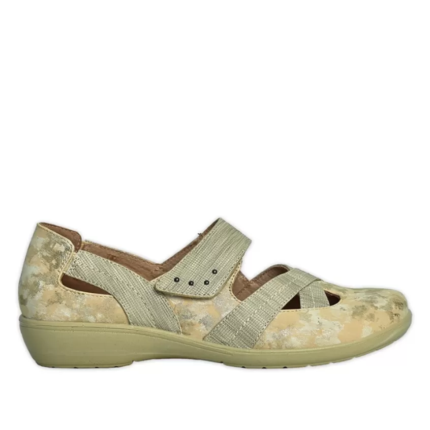 Chaussures Confort | LADY CONFORT Ballerines Confort Femme Beige A Bride