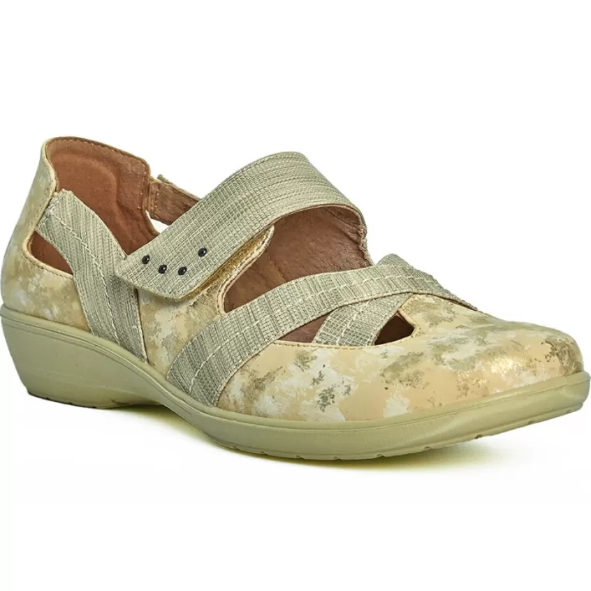 Chaussures Confort | LADY CONFORT Ballerines Confort Femme Beige A Bride