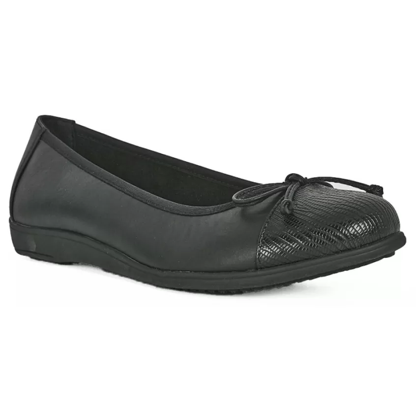 Chaussures Confort | SCALINA Ballerines Confort Femme Noir A Noeud