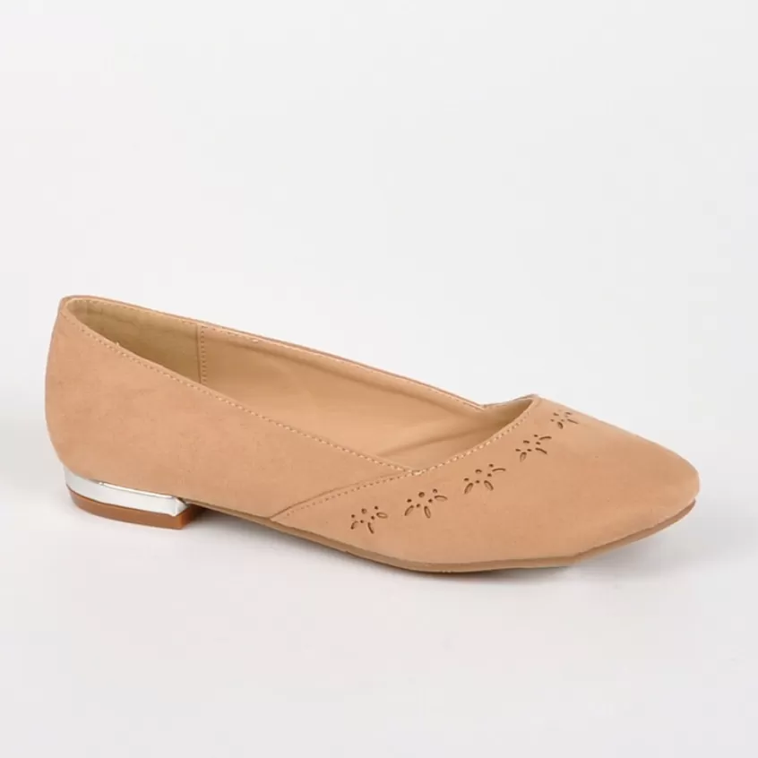 Ballerines | VICE VERSA Ballerines Femme Beige Au Talon Argente