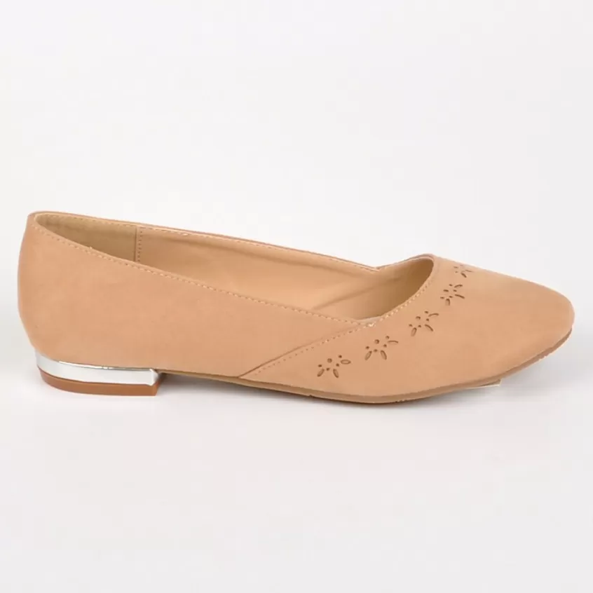 Ballerines | VICE VERSA Ballerines Femme Beige Au Talon Argente