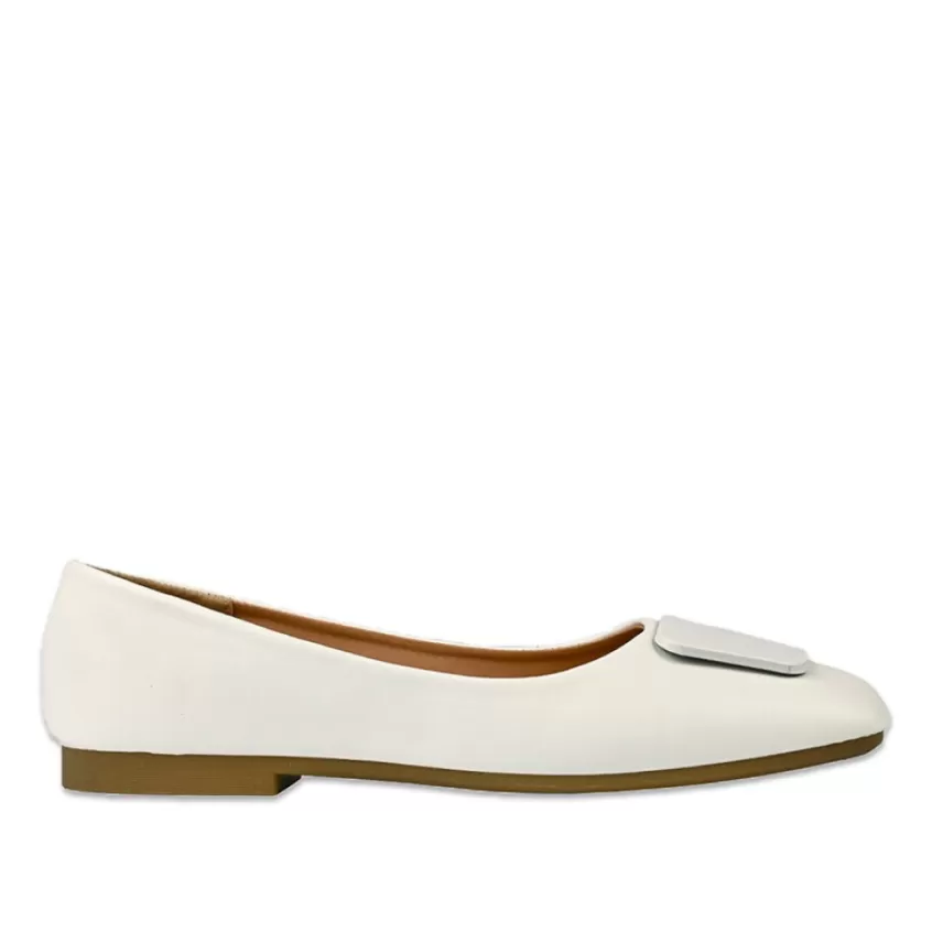 Ballerines | VICE VERSA Ballerines Femme Blanc A Bout Carre