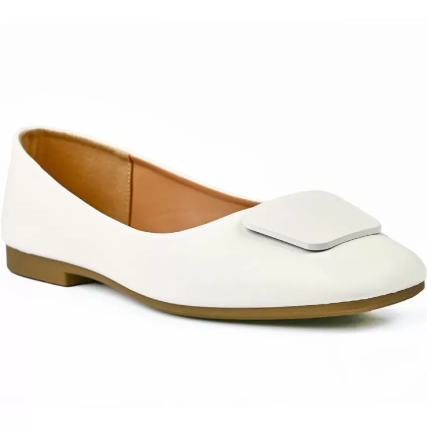 Ballerines | VICE VERSA Ballerines Femme Blanc A Bout Carre