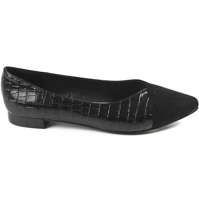 Ballerines | VICE VERSA Ballerines Femme Noir Effet Croco