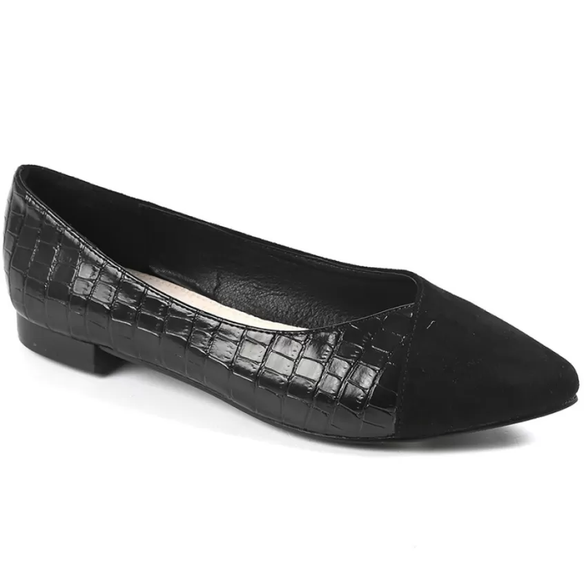 Ballerines | VICE VERSA Ballerines Femme Noir Effet Croco