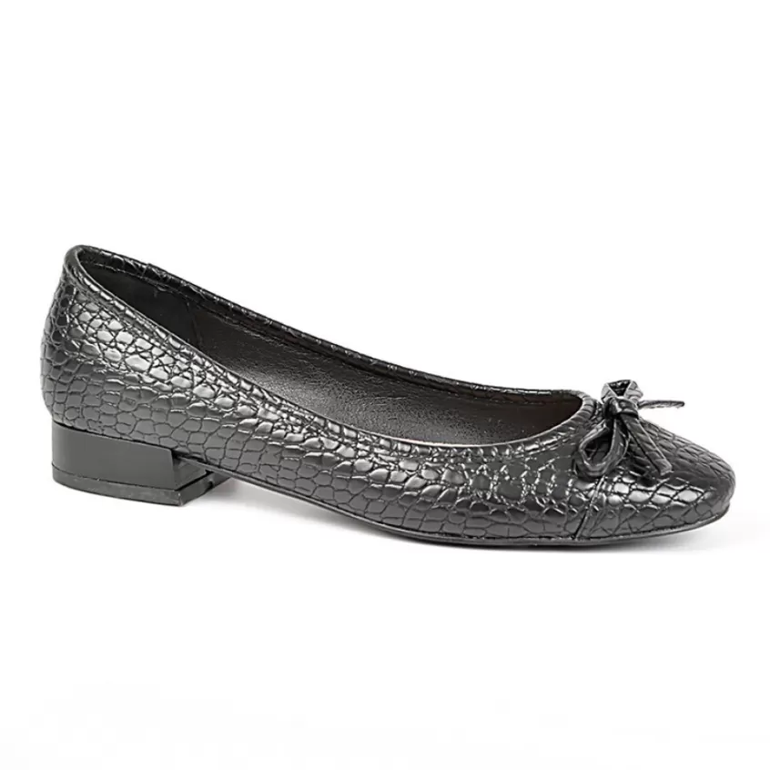 Ballerines | VICE VERSA Ballerines Femme Noir Effet Python A Noeud