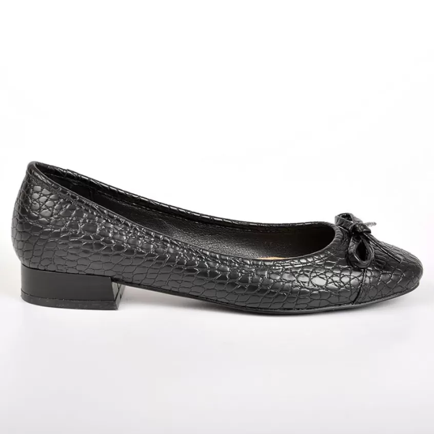 Ballerines | VICE VERSA Ballerines Femme Noir Effet Python A Noeud