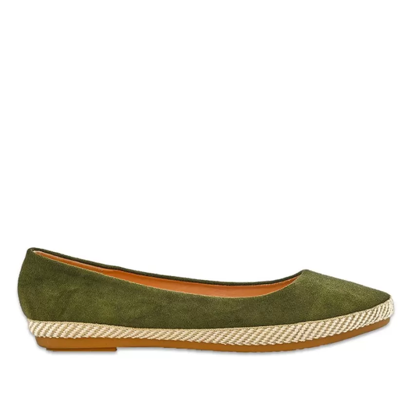 Ballerines | VICE VERSA Ballerines Femme Vert Kaki Semelle Tressee