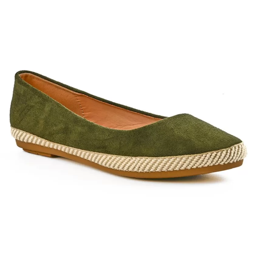 Ballerines | VICE VERSA Ballerines Femme Vert Kaki Semelle Tressee