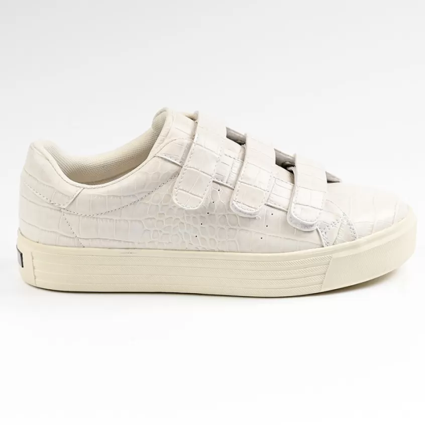 Baskets, Sneakers | STREET LIFE Baskets Femme Avec Effet Croco Blanc