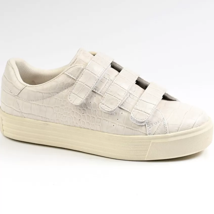 Baskets, Sneakers | STREET LIFE Baskets Femme Avec Effet Croco Blanc