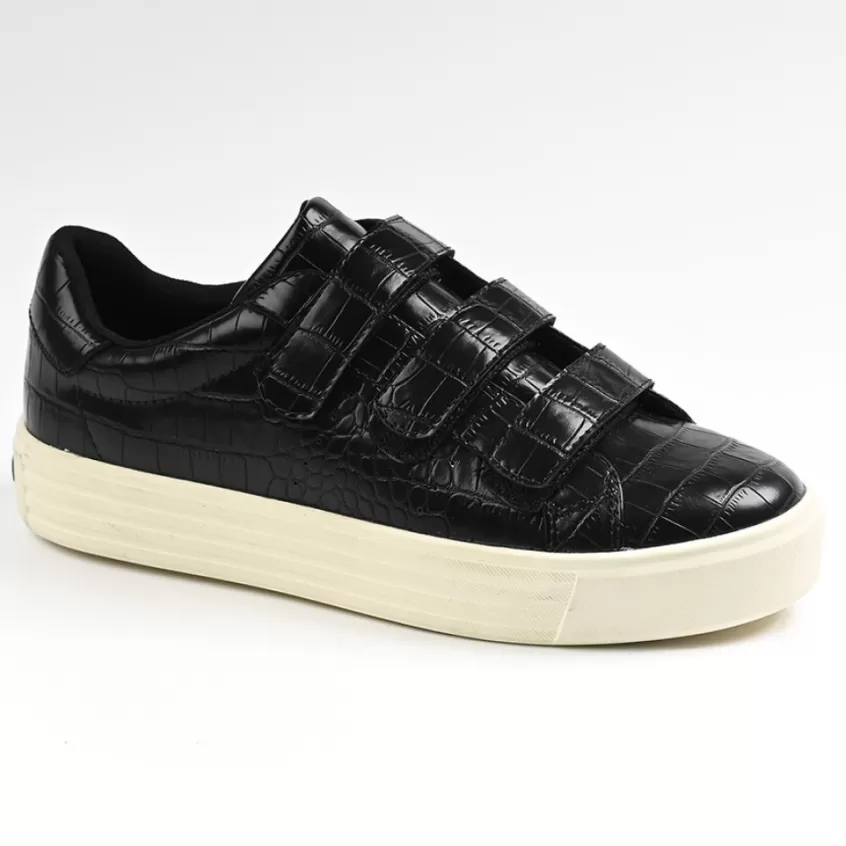 Baskets, Sneakers | STREET LIFE Baskets Femme Avec Effet Croco Noir