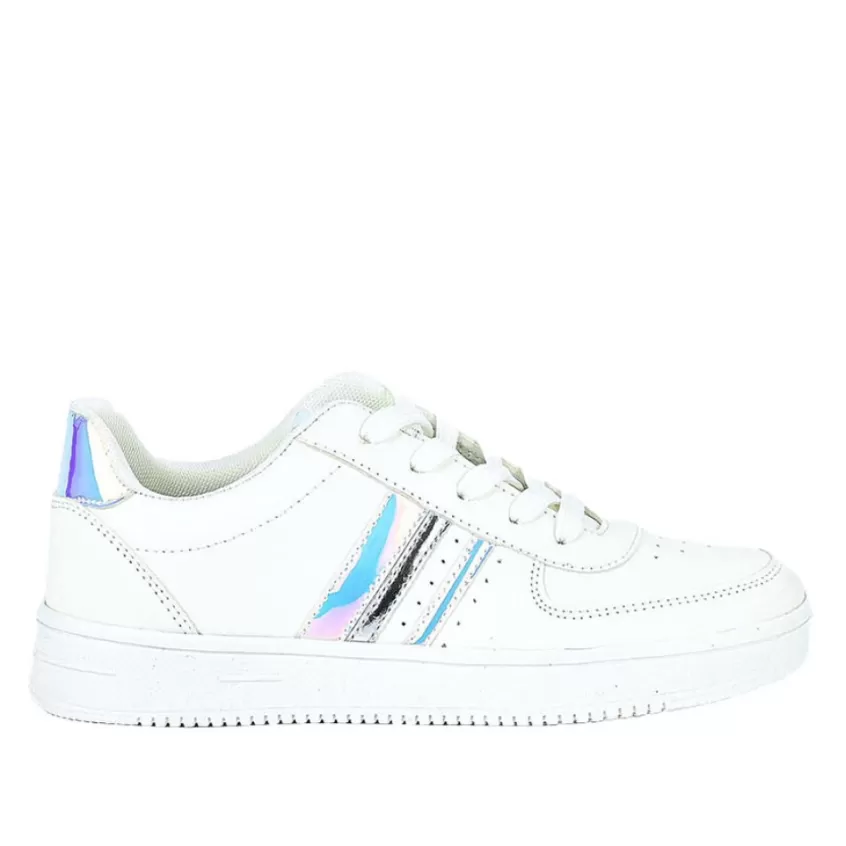 Baskets, Sneakers | STREET LIFE Baskets Femme Blanc Details Holographiques