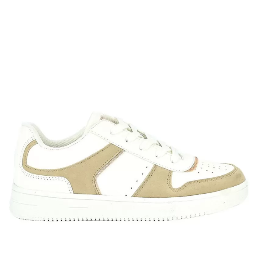 Baskets, Sneakers | STREET LIFE Baskets Femme Blanc Et Beige