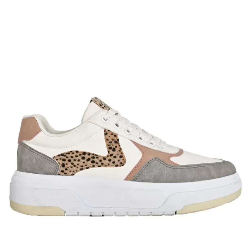 Baskets, Sneakers | STREET LIFE Baskets Femme Blanc Motif Leopard