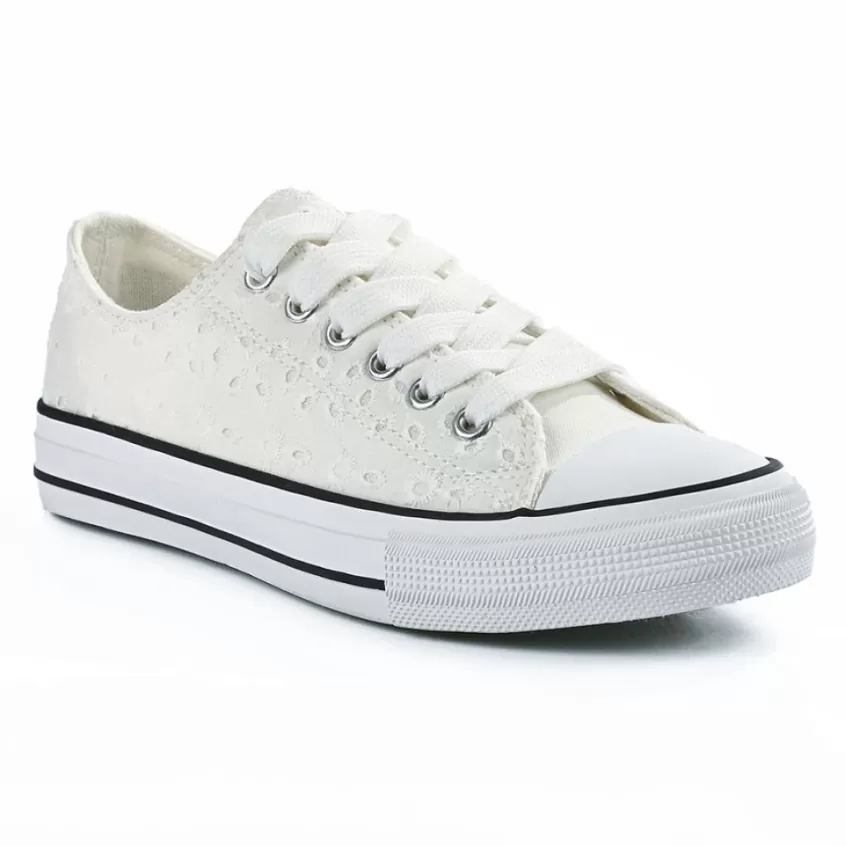 Baskets, Sneakers | STREET LIFE Baskets Femme Dentelle Blanche Broderie Anglaise