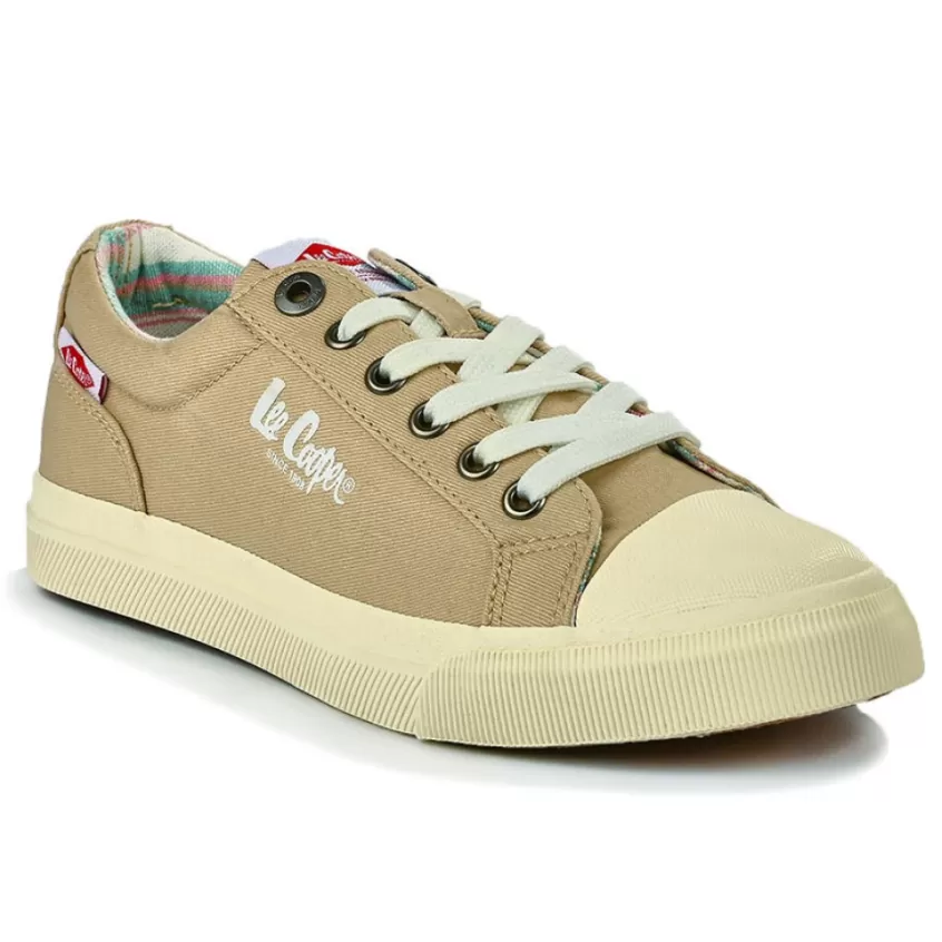 Baskets, Sneakers | LEE COOPER Baskets Femme En Toile Beige