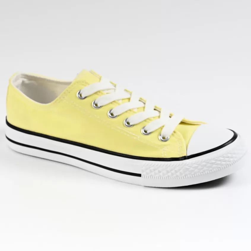 Baskets, Sneakers | STREET LIFE Baskets Femme En Toile Jaune