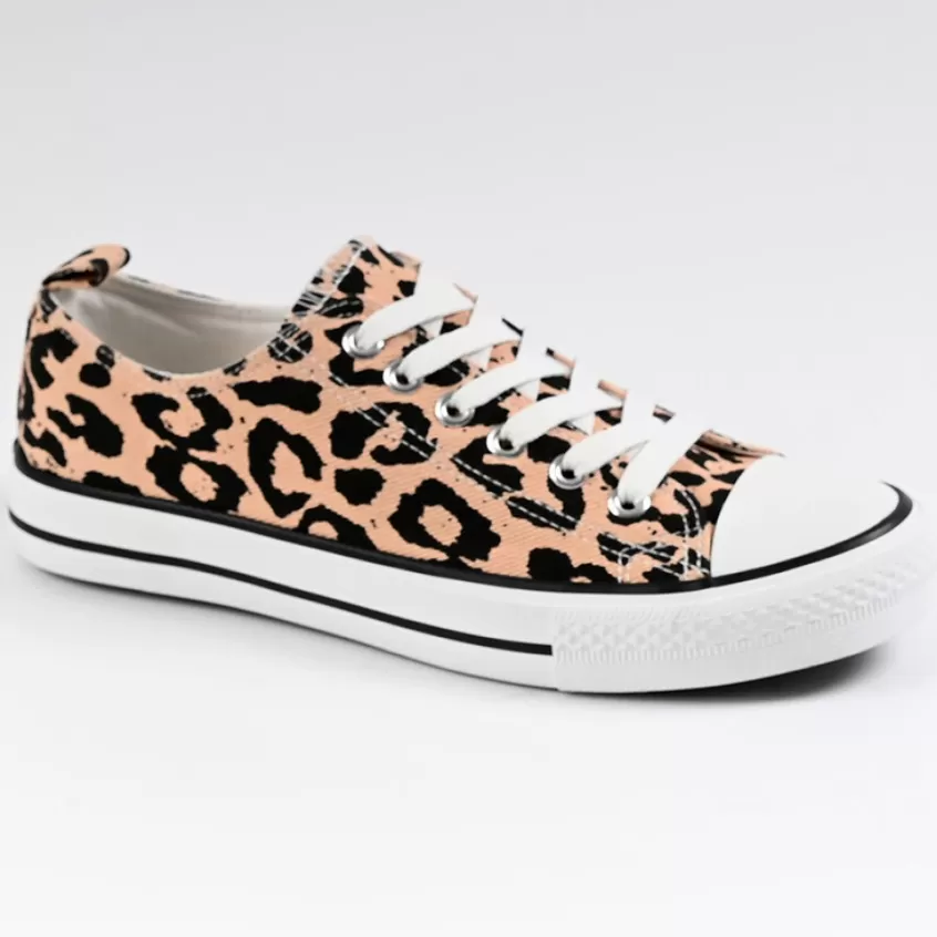 Baskets, Sneakers | STREET LIFE Baskets Femme En Toile Leopard Rose