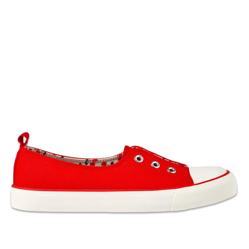 Baskets, Sneakers | STREET LIFE Baskets Femme En Toile Rouge