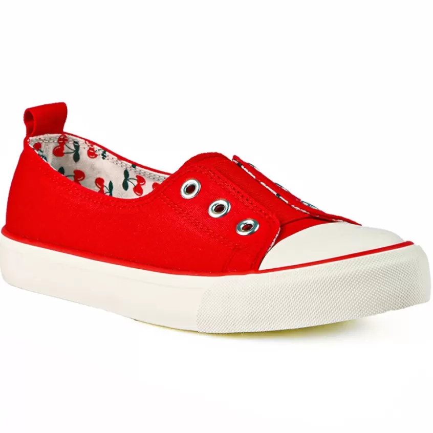 Baskets, Sneakers | STREET LIFE Baskets Femme En Toile Rouge