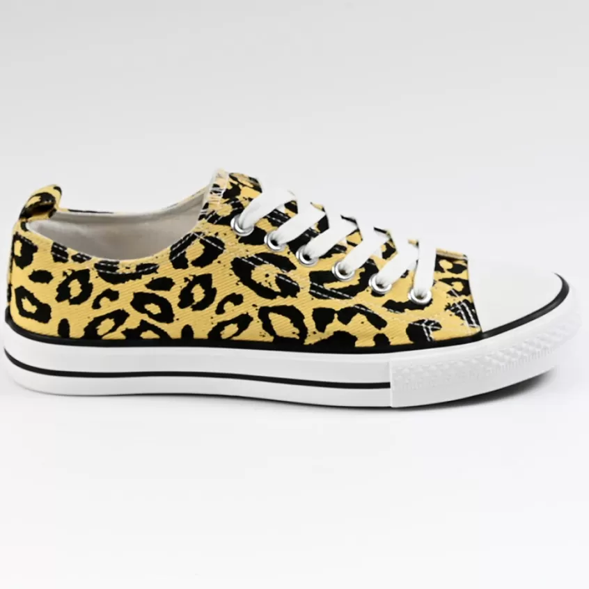 Baskets, Sneakers | STREET LIFE Baskets Femme Jaune Motif Leopard