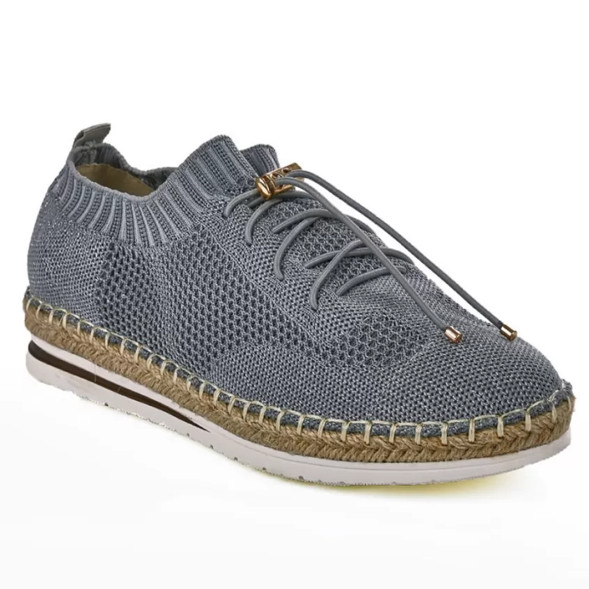 Baskets, Sneakers | STREET LIFE Baskets Femme Maille Grise Lacets Elastiques