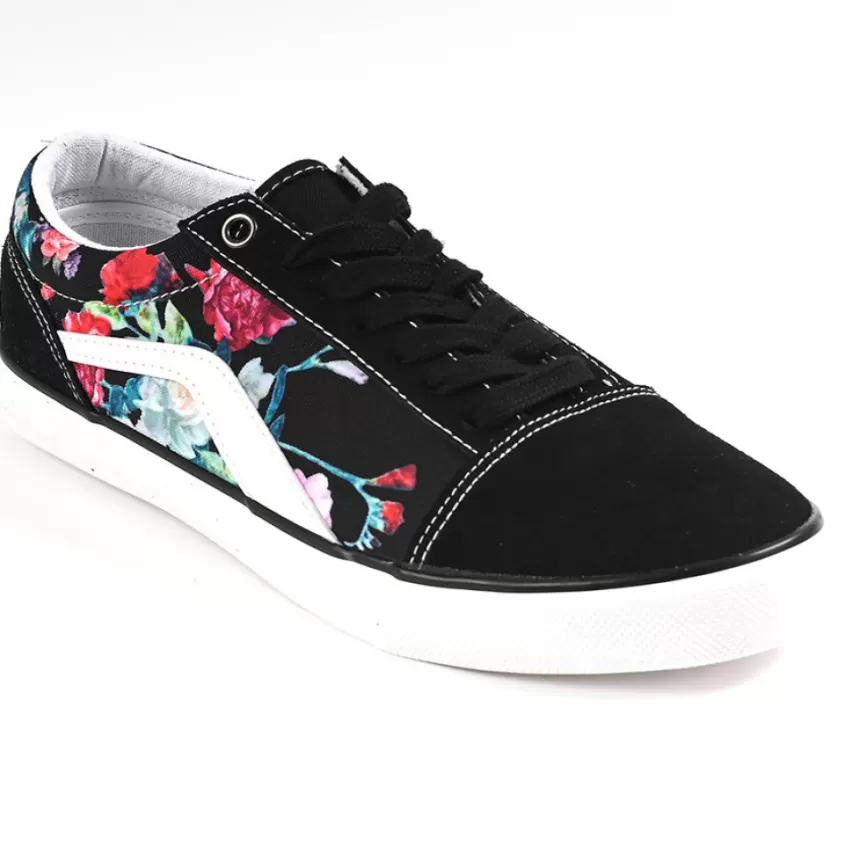 Baskets, Sneakers | STREET LIFE Baskets Femme Noir A Fleurs