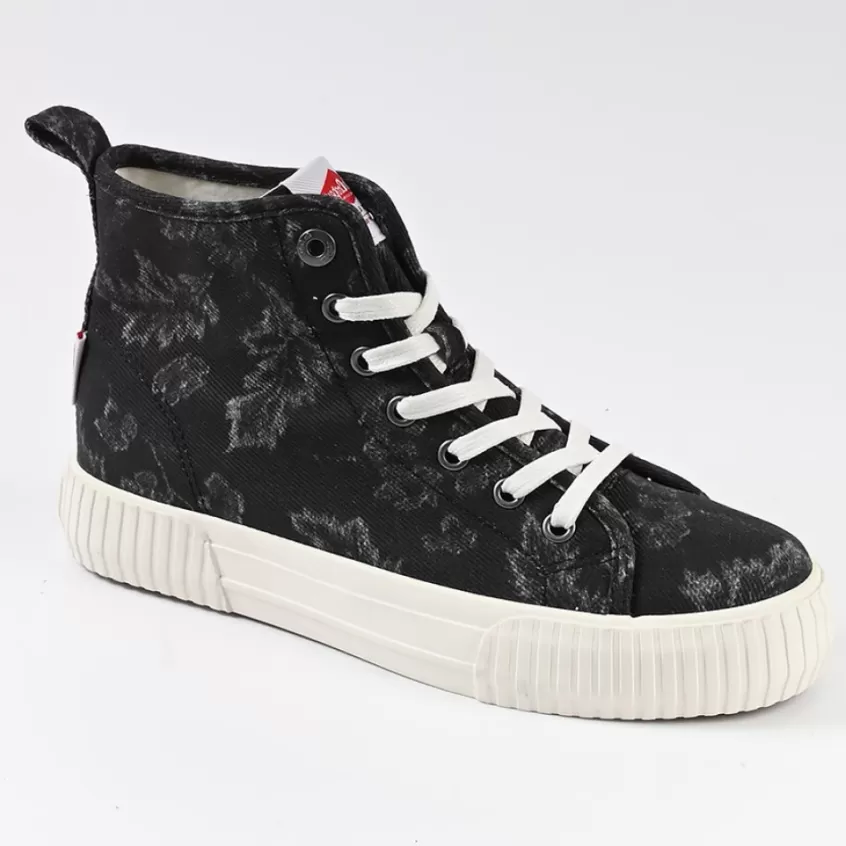 Baskets, Sneakers | LEE COOPER Baskets Femme Noir Imprime Fleuri