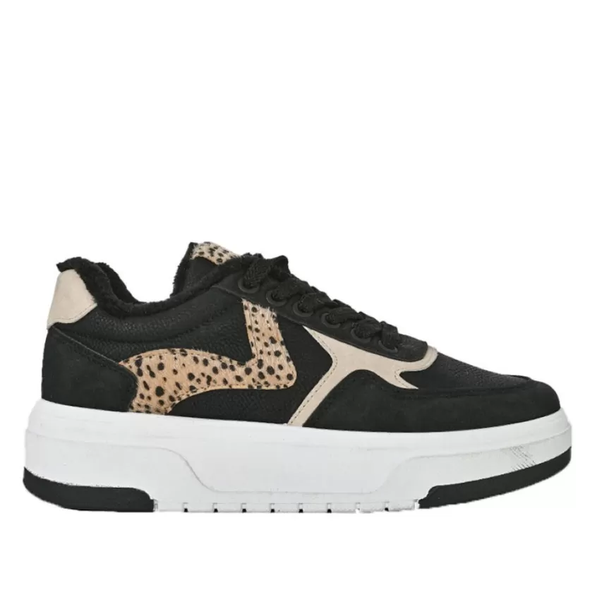 Baskets, Sneakers | STREET LIFE Baskets Femme Noir Motif Leopard