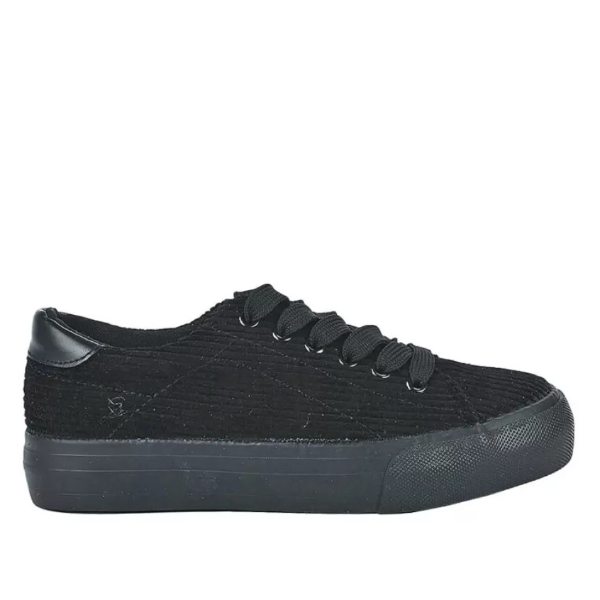 Baskets, Sneakers | STREET LIFE Baskets Femme Noir Velours Cotele