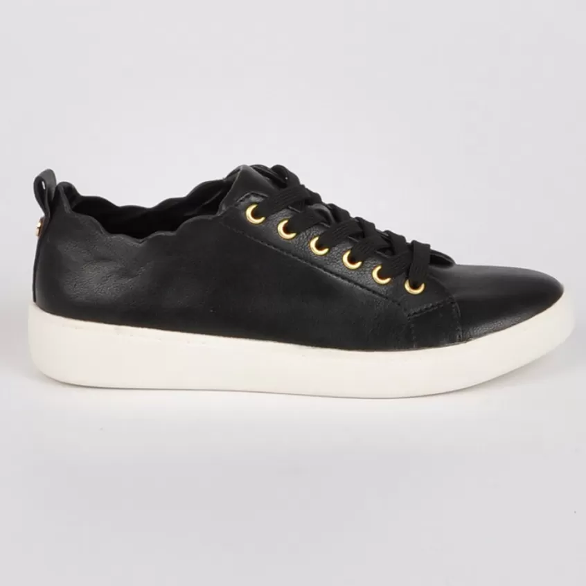 Baskets, Sneakers | STREET LIFE Baskets Femme Noir Effet Cuir